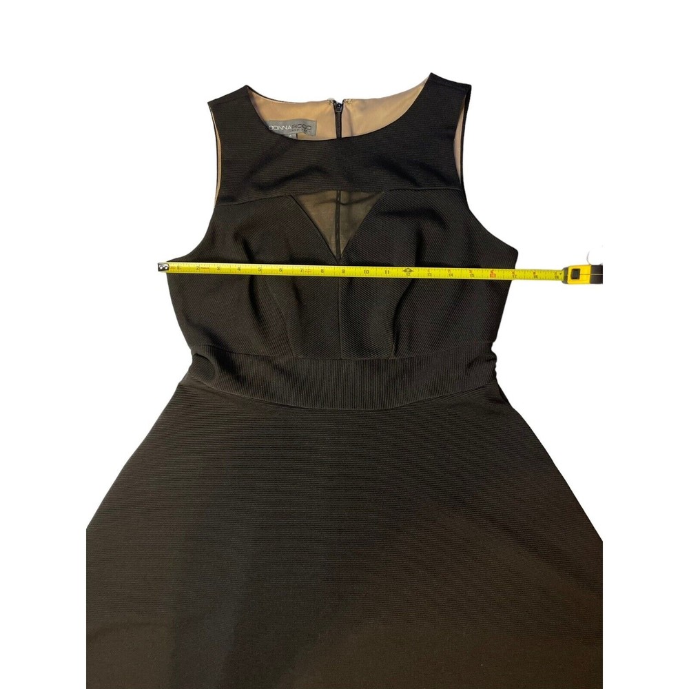 Donna Ricco NY Dress Womens Size 10 Black Sheer peep Cocktail Party Little Black - Picture 2 of 8